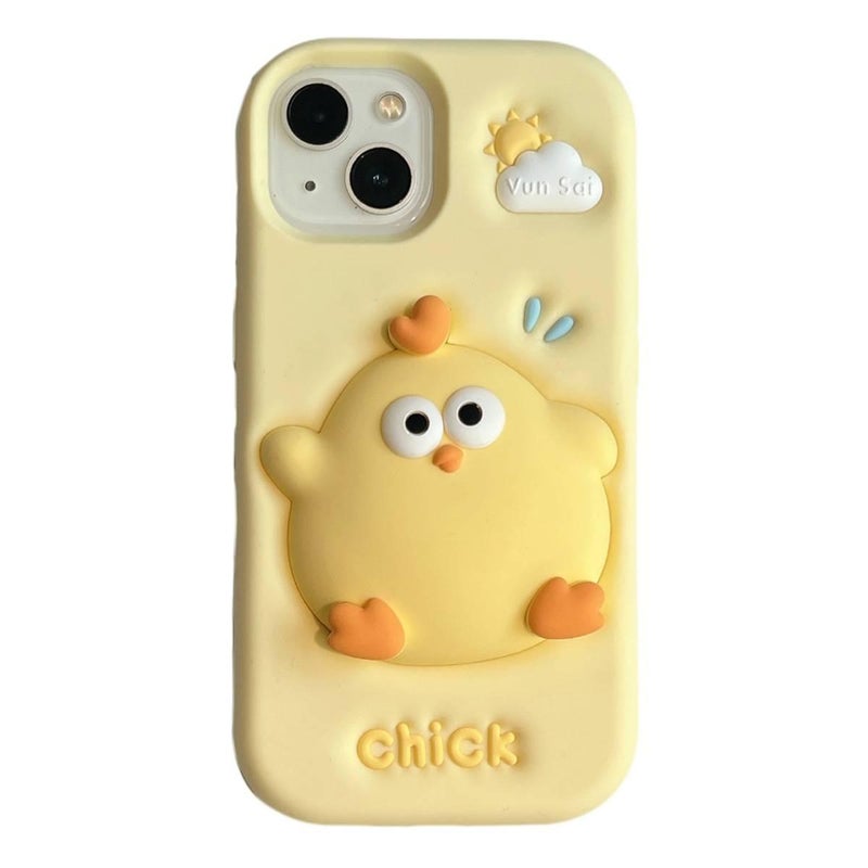 iPhone 13 Cover Silicone Scratch Resistant Protective , , for , Stress Relief Chick Yellow for School Days - Image 1