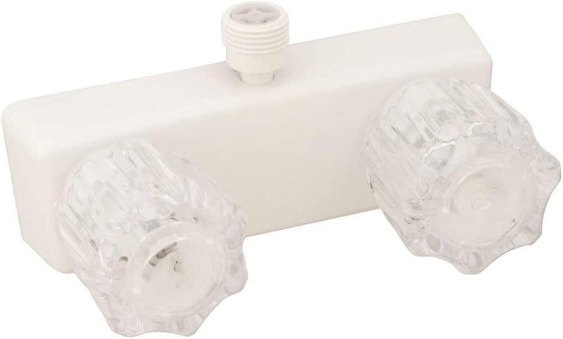 U-YJW53VBW 4" Non-Metallic 2-Handle Shower only with Crystal or Smoked Crystal Handles - White