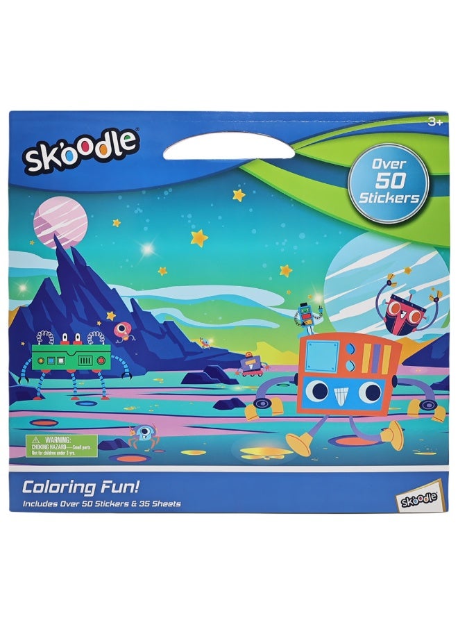 SKOODLE Coloring Fun - 50 Stickers & 35 Sheets | Art & Craft Kit | Fun Activity For Kids| Age 3+ - Image 1