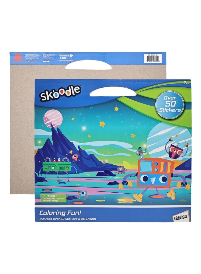 SKOODLE Coloring Fun - 50 Stickers & 35 Sheets | Art & Craft Kit | Fun Activity For Kids| Age 3+ - Image 3