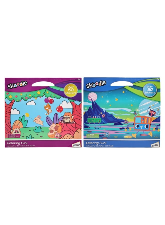 SKOODLE Coloring Fun - 50 Stickers & 35 Sheets | Art & Craft Kit | Fun Activity For Kids| Age 3+ - Image 4