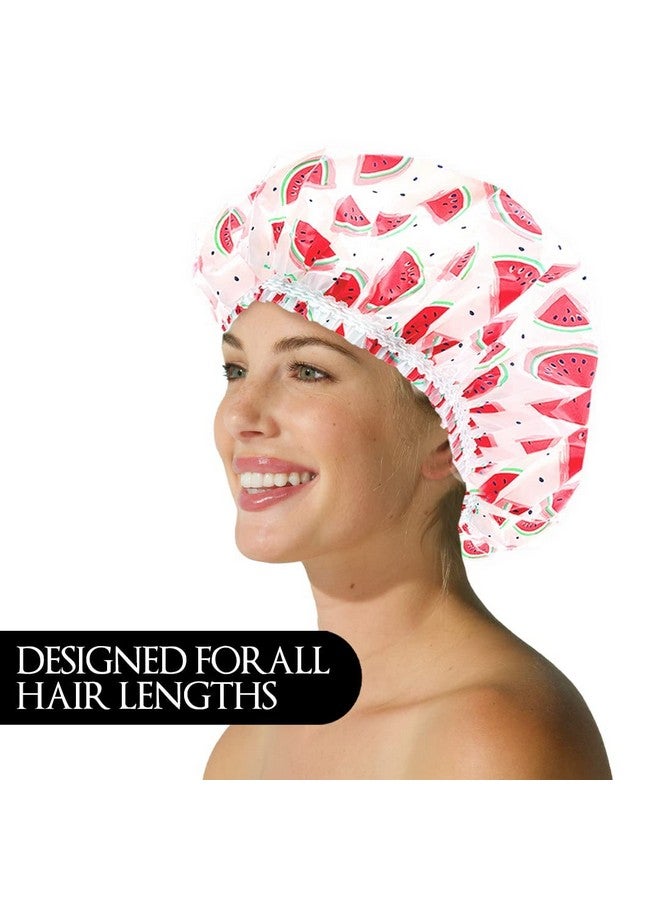 Betty Dain Reusable Vinyl Shower Cap & Bath Cap Frosted Peva Elastic Stretch Hem. Multiuse Waterproof Stretchy Hair Cap For All Hair Lengthsone In A Melon Shower Cap For Women - Image 5