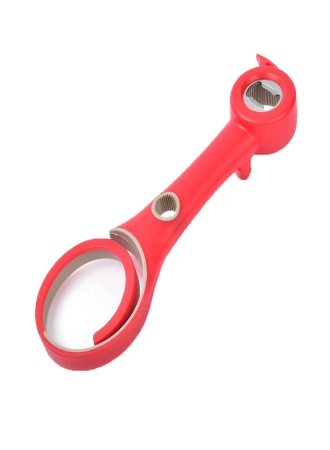 Muellery فتاحة متعددة الوظائف 6 في 1 من موليري، فتاحة برطمانات وزجاجات وعلب، مريحة وسهلة الاستخدام، أدوات منزلية متعددة للمطبخ، لون أحمر CW00542 - Image 1