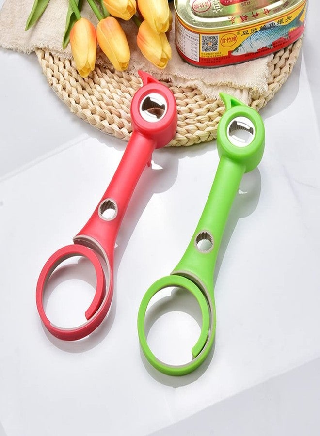 Muellery فتاحة متعددة الوظائف 6 في 1 من موليري، فتاحة برطمانات وزجاجات وعلب، مريحة وسهلة الاستخدام، أدوات منزلية متعددة للمطبخ، لون أحمر CW00542 - Image 2