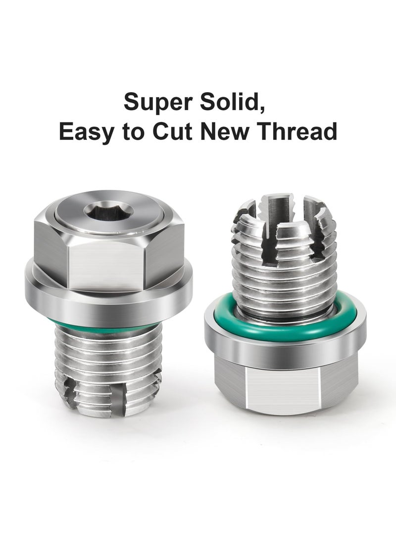 SYOSI M12.1-1.75 x 15mm Oversize Oil Drain Plug Stainless Steel Oil Pan Drain Bolt withwith Copper Washers and O-Rings ，Applicable to most Cadillac, Mustang, Ford, Camaro, Mondeo, Kuga and More Vehicles - Image 4