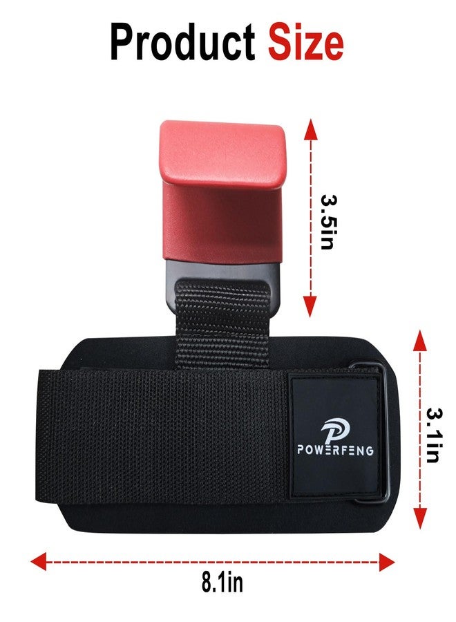 powerfeng Lifting Hooks for Weight Lifting: Weightlifting Hooks Wrist Straps Hand Grip Support for Deadlift Weightlifting Gym Gloves for Men & Women (Red) - Image 2