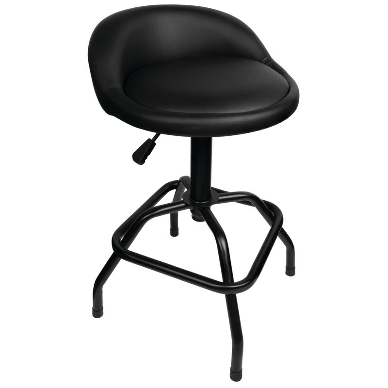 Performance Tool W85011 Pneumatic Swivel Bar Stool with Back Support 360Degree Swivel Heavy Duty Steel Frame Black - Image 3