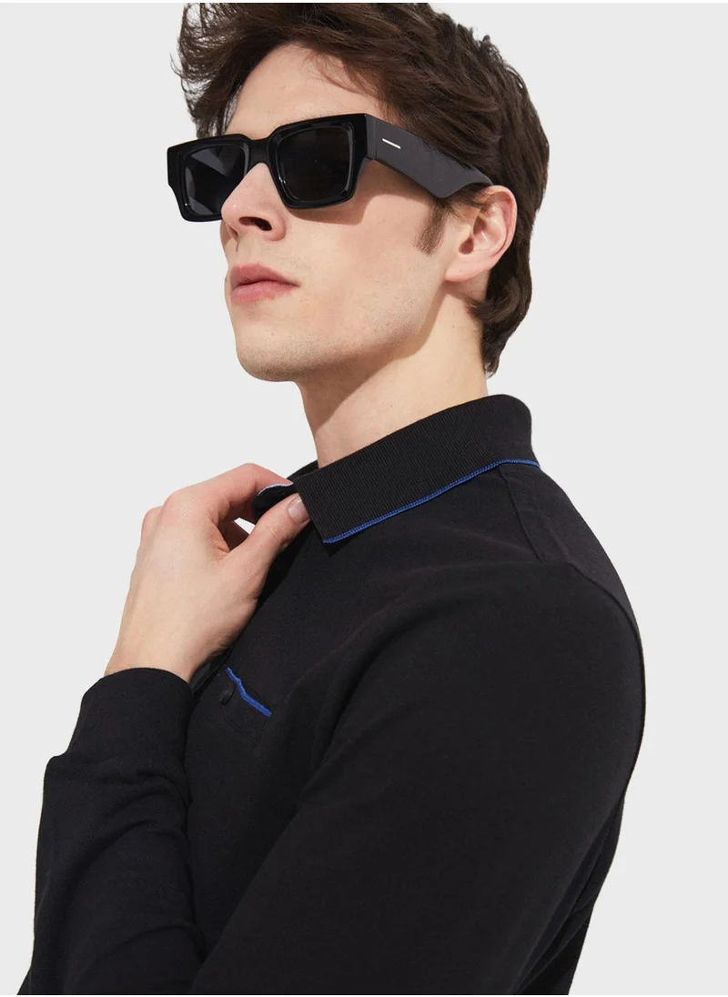 JUNE Essetial Textured Crew Neck Sweatshirt