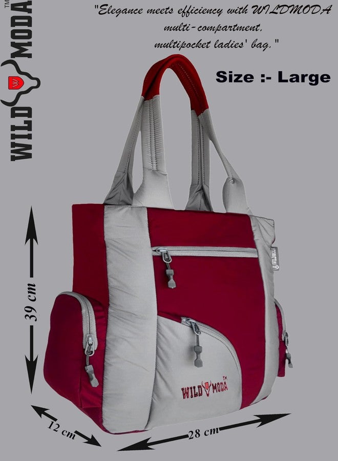 WILD MODA Kat Women Shoulder and Tote Bag (Maroon & Grey) - Image 5