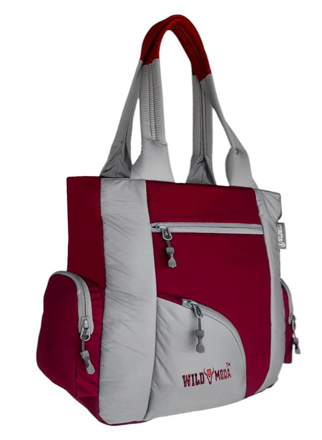 WILD MODA Kat Women Shoulder and Tote Bag (Maroon & Grey) - Image 1