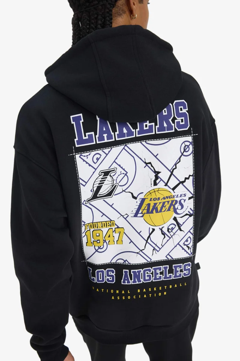 ديفاكتو DeFactoFit NBA Los Angeles Lakers Oversize Fit Thick Sweatshirt