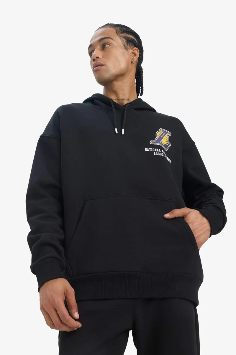 DeFacto DeFactoFit NBA Los Angeles Lakers Oversize Fit Thick Sweatshirt