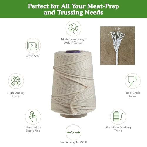 Regency Wraps Butchers Cooking Twine, Heavy Duty, 500 ft,16 Ply, 2.4mm, Food-Safe Cotton Kitchen String for Turkey Trussing, Meat Prep, Crafting, Natural, Pack of 2 - Image 2