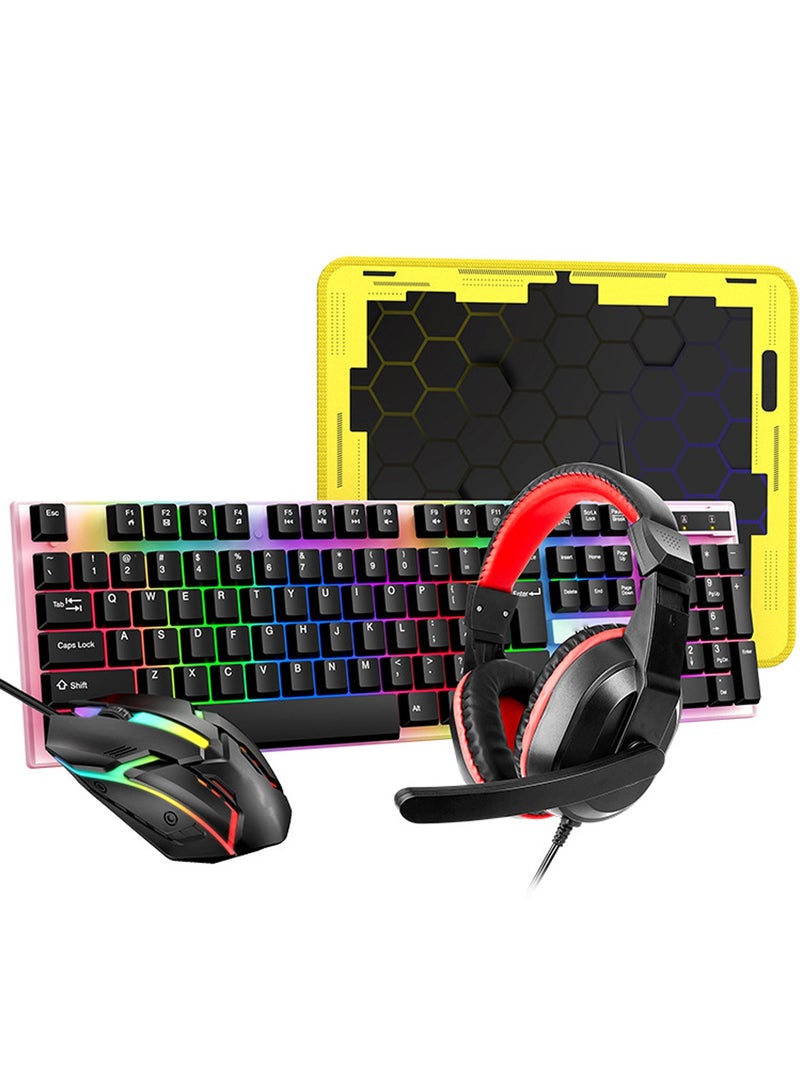 HaveDream Keyboard, Mouse, Headset, Mouse Pad Four-Piece Set, Luminous Gaming Mechanical Keyboard Set - Image 4