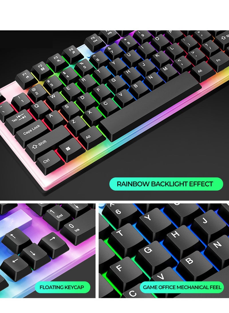 HaveDream Keyboard, Mouse, Headset, Mouse Pad Four-Piece Set, Luminous Gaming Mechanical Keyboard Set - Image 5