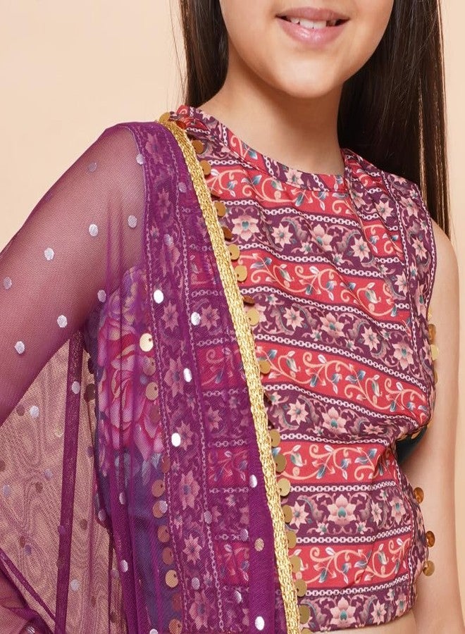 Ahalyaa Girl's Polyester Kids Lehenga Choli (87K-753COM-KDBLSKDU-5-6Y5-6Y) - Image 2