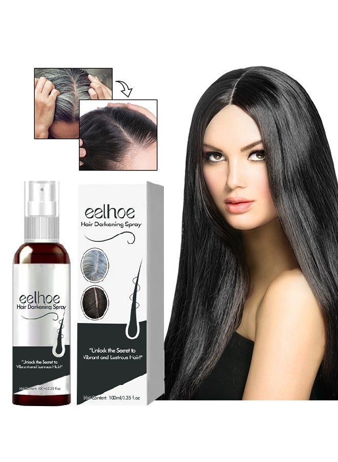 EELHOE Hair Darkening Spray- Darkenal Anti Greying Hair Growth Serum, 2% Greyverse, Melanin Synthesis, Naturally Pigmented,Hair black,Thinning And Shiny, No Synthetic Colours 100Ml - Image 1