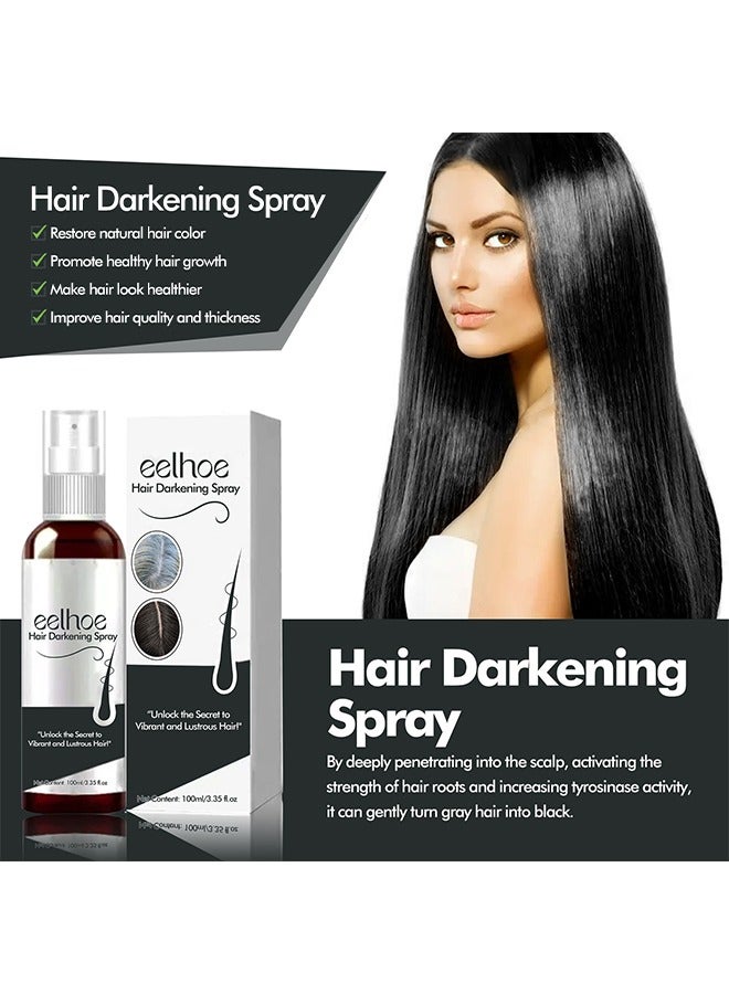 EELHOE Hair Darkening Spray- Darkenal Anti Greying Hair Growth Serum, 2% Greyverse, Melanin Synthesis, Naturally Pigmented,Hair black,Thinning And Shiny, No Synthetic Colours 100Ml - Image 4