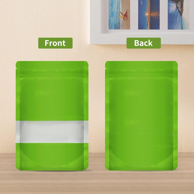 TRUE SHOP FOOD GRADE REUSABLE STORAGE STANDUP POUCHES ECO FRIENDLY WITH SELFSEALING ZIPPER COLOR GREEN CAPACITY 250 GRAM 5INCHx8INCH13CMX20CM PACK OF 50 Plastic - Image 3