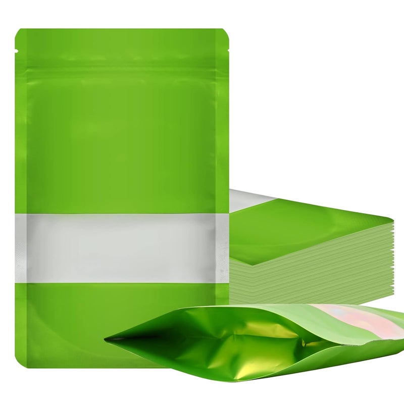 TRUE SHOP FOOD GRADE REUSABLE STORAGE STANDUP POUCHES ECO FRIENDLY WITH SELFSEALING ZIPPER COLOR GREEN CAPACITY 250 GRAM 5INCHx8INCH13CMX20CM PACK OF 50 Plastic - Image 2