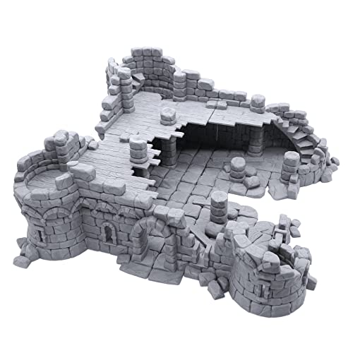 EnderToys Ruined Town Stronghold Base DND Terrain Scenery for 28mm Tabletop Miniatures - Image 1