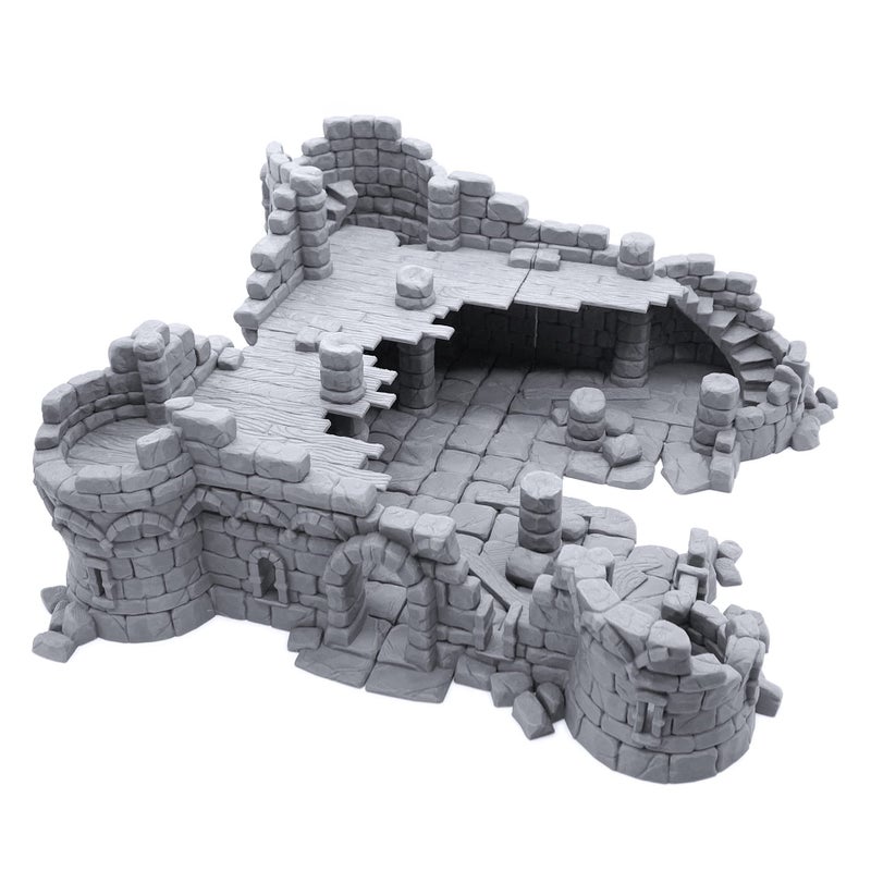 EnderToys Ruined Town Stronghold Base DND Terrain Scenery for 28mm Tabletop Miniatures - Image 3