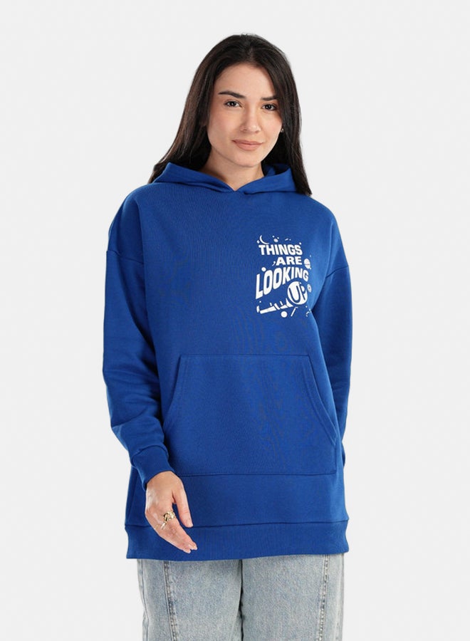 Clue Blue Printed Lounge Hoodie - Image 2
