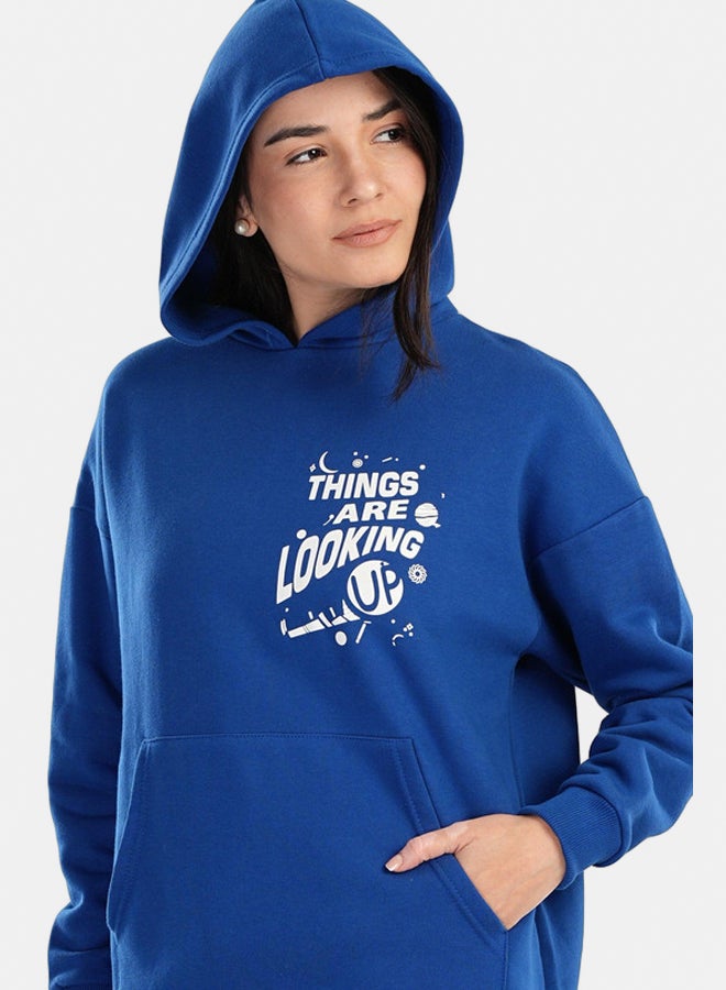 Clue Blue Printed Lounge Hoodie - Image 5