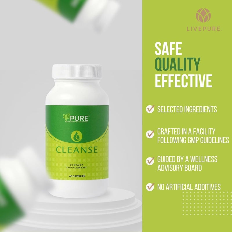 PURE Live Cleanse  Vegan Formula for Better Digestion  Encourages Gut Health  NonGMO  60 Capsules - Image 5