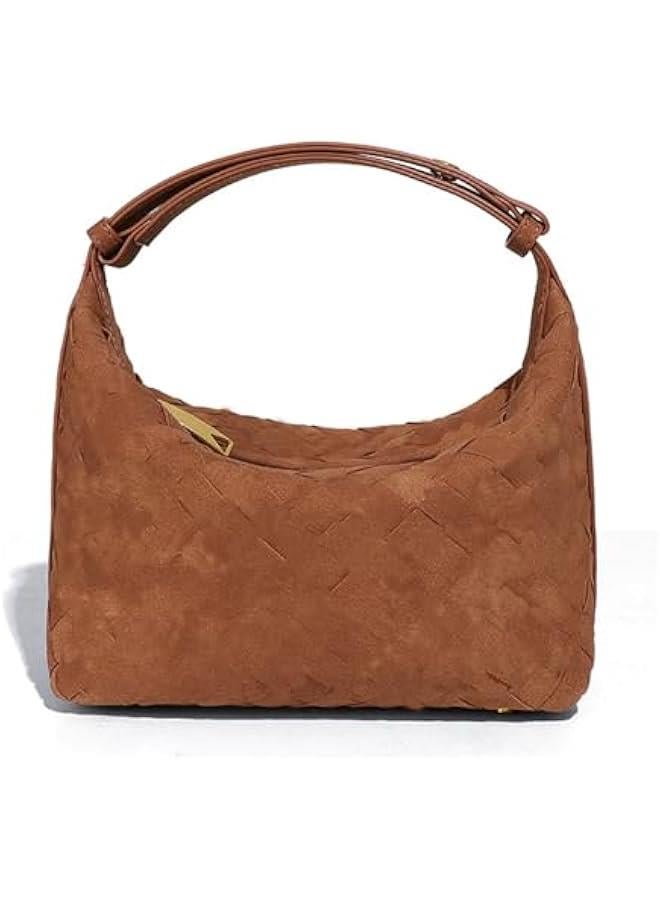 Arabest Luxurious Suede Hobo Bag - Women's Woven Leather Shoulder Bag with Spacious Interior  - Image 1