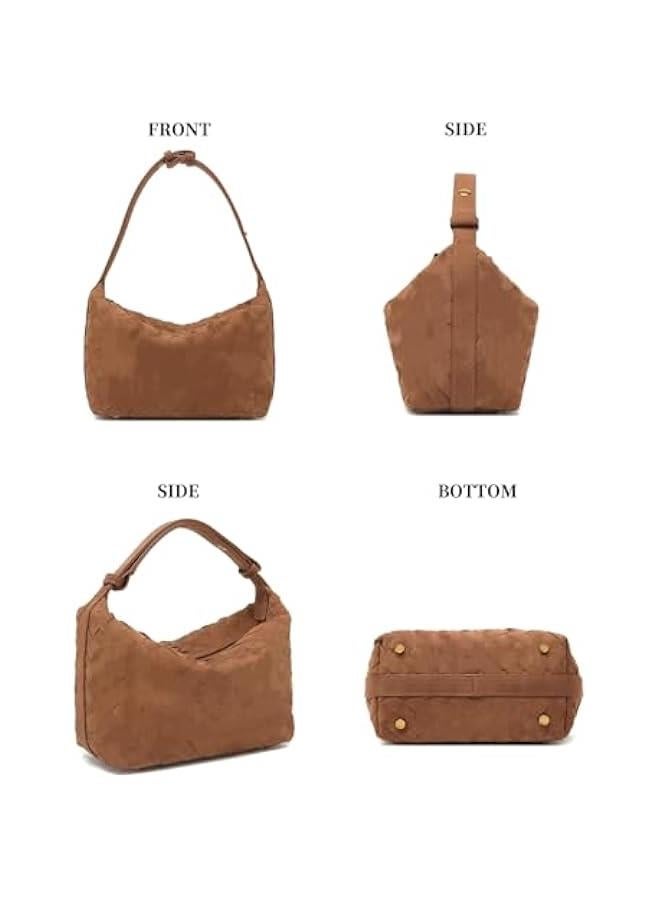Arabest Luxurious Suede Hobo Bag - Women's Woven Leather Shoulder Bag with Spacious Interior  - Image 2