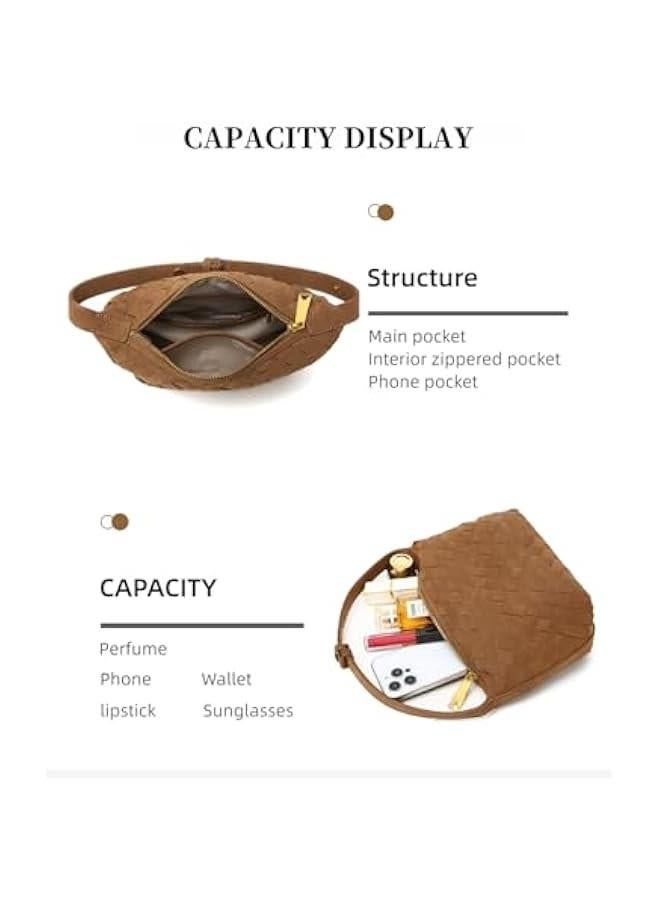 Arabest Luxurious Suede Hobo Bag - Women's Woven Leather Shoulder Bag with Spacious Interior  - Image 4