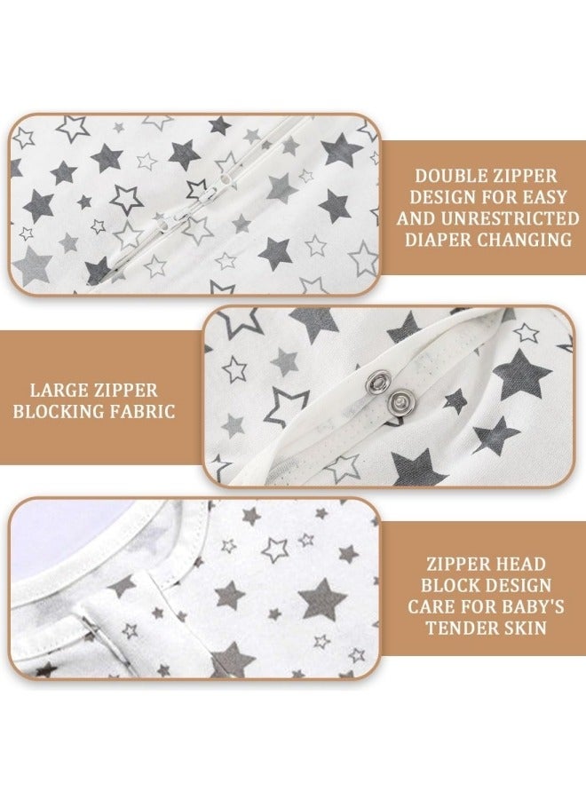 CCOVERY Baby Sleeping Bag Newborn 0-6 Baby Swaddle Blanket Wrap for Newborn Boy & Girl, 100% Cotton Infant Adjustable Swaddling Sleep Sack, Super Soft Nursery Swaddling Blankets (65cm White)  - Image 3
