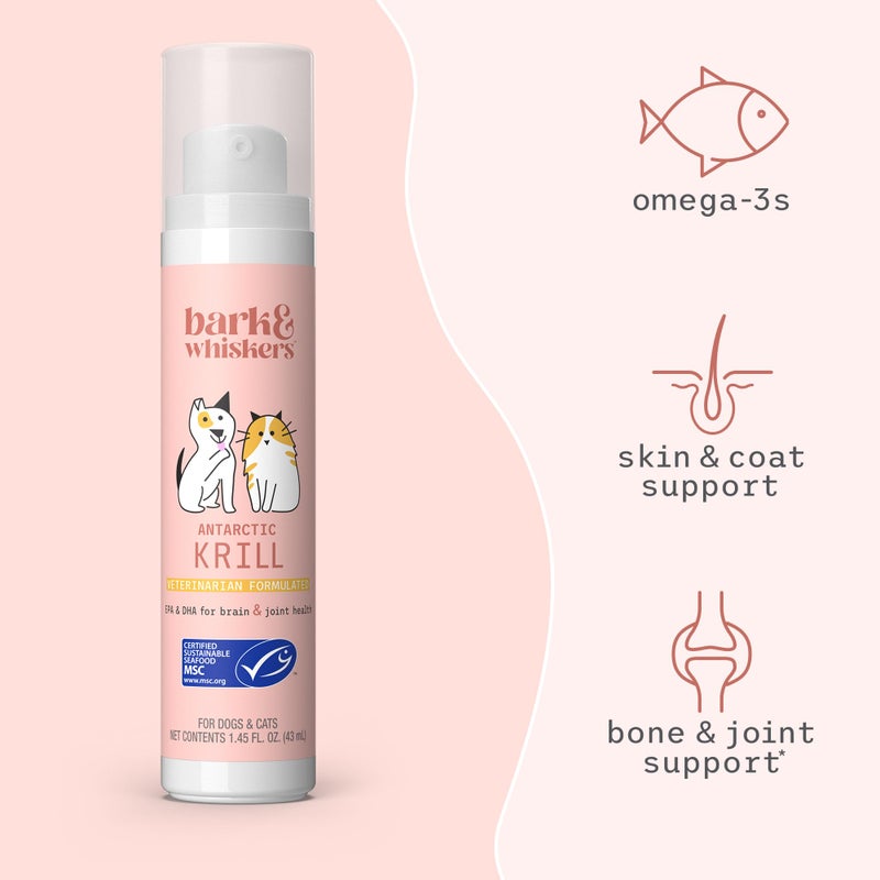 Dr. Mercola Bark & Whiskers Krill Oil Liquid Pump - Omega-3 Fatty Acids for Cats & Dogs - Supports Joint Comfort, Skin & Brain Function - Antioxidant Support - 1.45 Fl Oz (186 Pumps) - Image 3