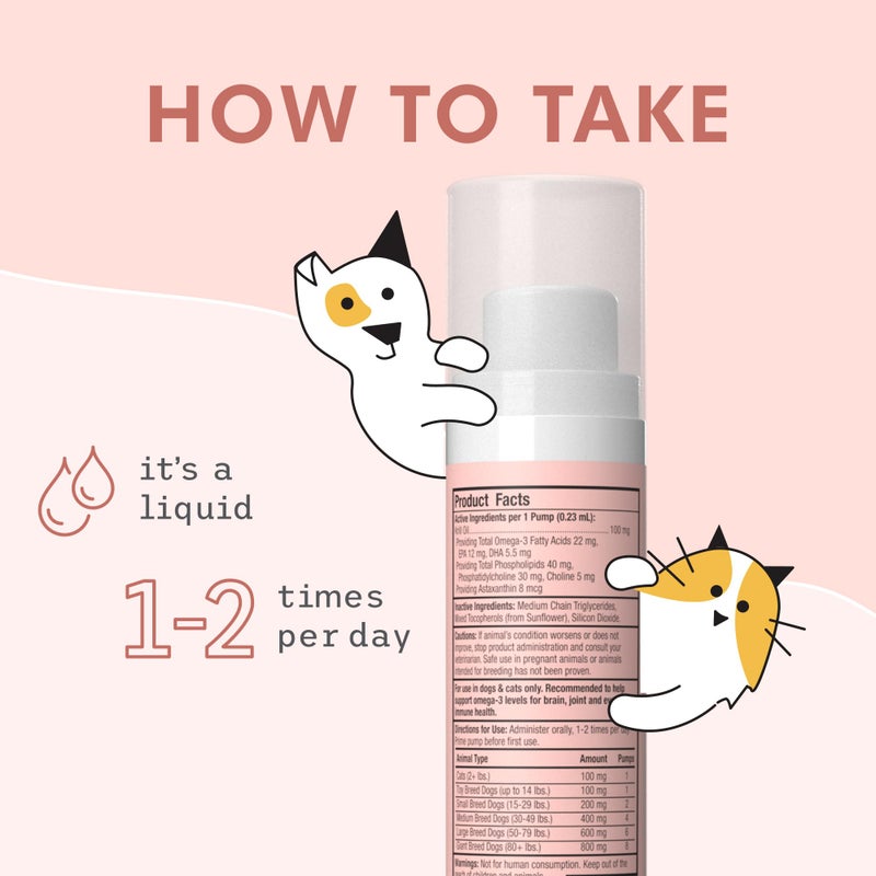 Dr. Mercola Bark & Whiskers Krill Oil Liquid Pump - Omega-3 Fatty Acids for Cats & Dogs - Supports Joint Comfort, Skin & Brain Function - Antioxidant Support - 1.45 Fl Oz (186 Pumps) - Image 5