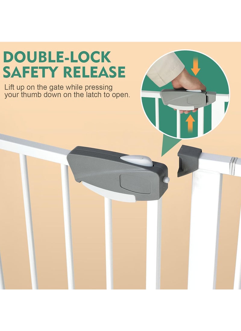 AUTOYSUR - Baby Gate for Stairs & Doorways, Extra Wide Baby Safety Door Gates,Pet Dog Gate, Auto Close Pressure Mounted Walk Thru Child Gate,NO Drilling - Image 1