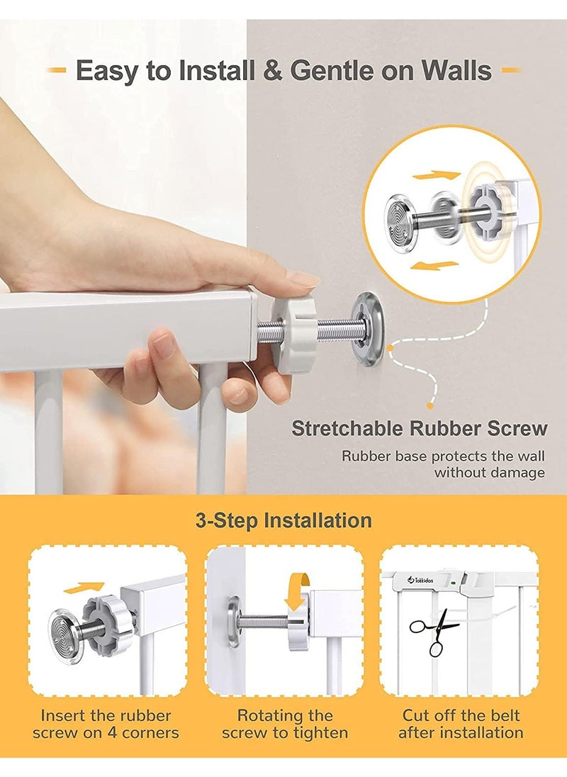 AUTOYSUR - Baby Gate for Stairs & Doorways, Extra Wide Baby Safety Door Gates,Pet Dog Gate, Auto Close Pressure Mounted Walk Thru Child Gate,NO Drilling - Image 1