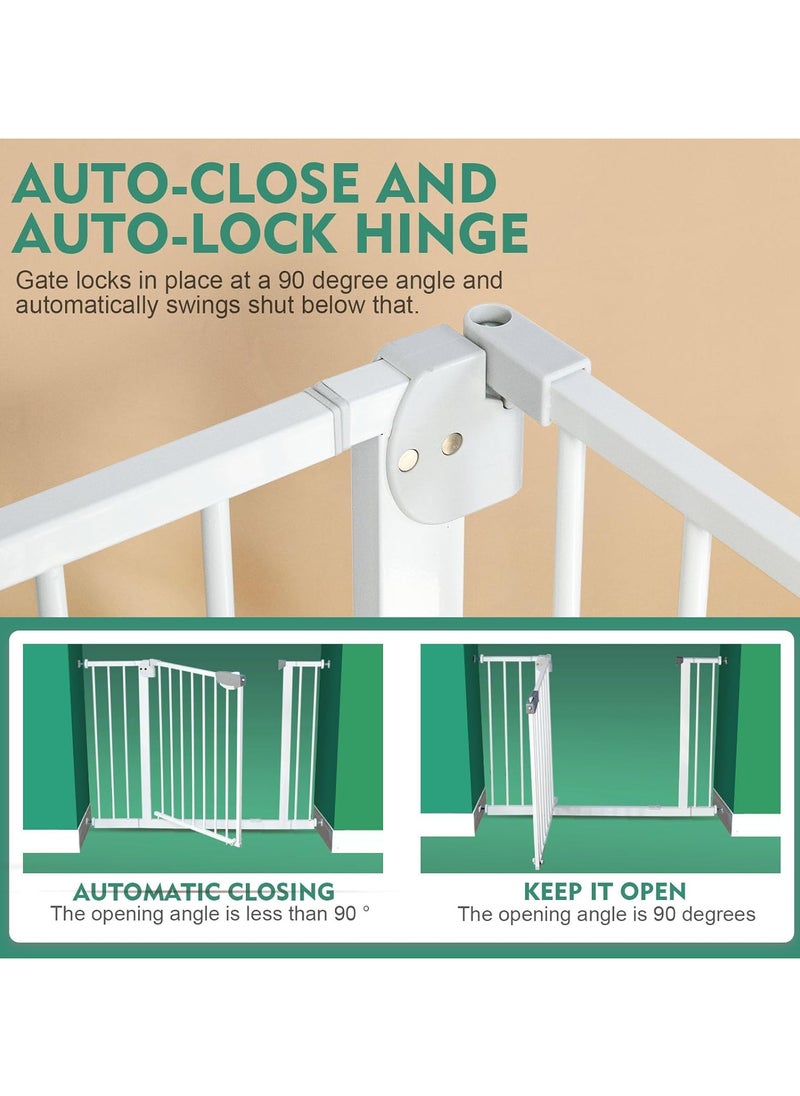 AUTOYSUR - Baby Gate for Stairs & Doorways, Extra Wide Baby Safety Door Gates,Pet Dog Gate, Auto Close Pressure Mounted Walk Thru Child Gate,NO Drilling - Image 1