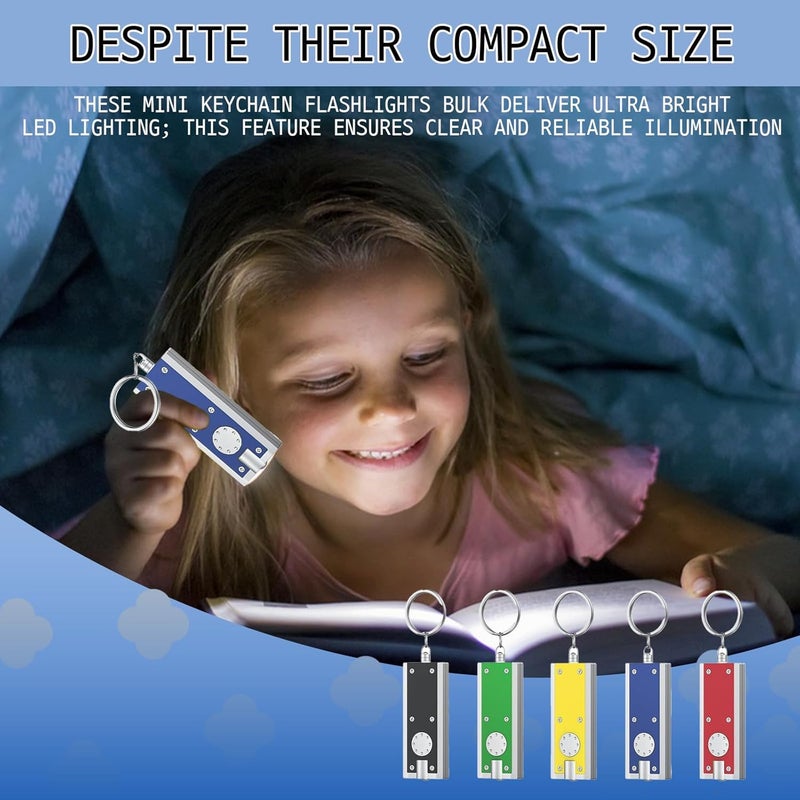 SHENYI 10 PCS Mini Keychain Flashlight Set - Ultra Bright LED Pocket Torches with Key Ring - Image 4