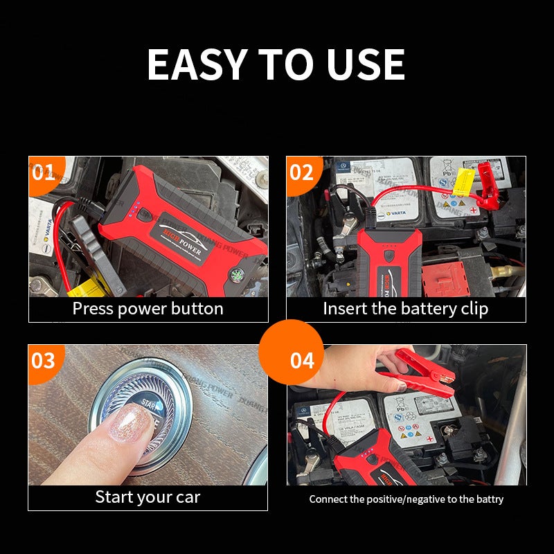 Car Emergency Start Power Supply 12V Medium And Thin Car Start Ignition Charging Treasure With Sos Light Rescue Power Supply - Image 4