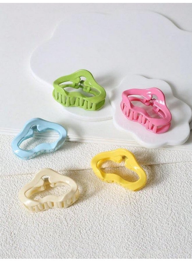 QUILBOOL Elegant Cute hair Claw Clip, Simple Versatile Hollow Cloud Design hair Clip, Women Girls Daily Party Outdoor Decors, Jaw Clip Strong Hold Curly Hair Styling Accessories - 6 pc, Multi Color - Image 2
