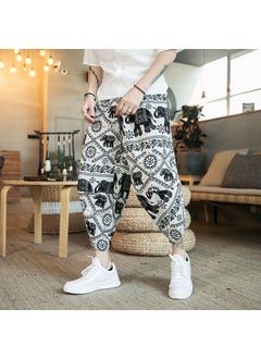 Thai Elephant Pants Mens Loose Cotton Linen Casual White Elephant high quality