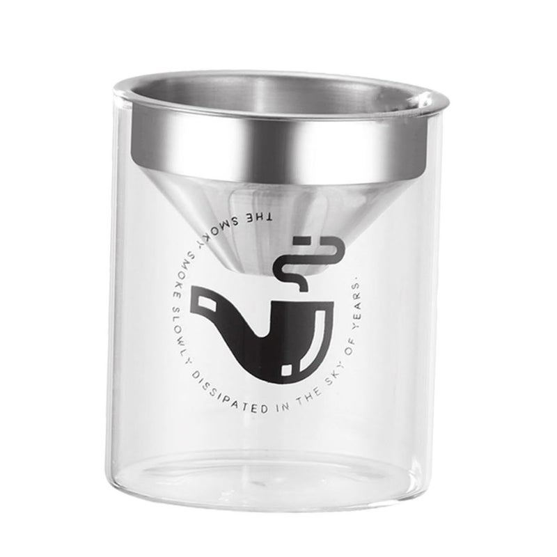 Glass Ashtray With Stainless Steel Funnel Windproof Design For Home Office Portable Silver Finish - Image 2