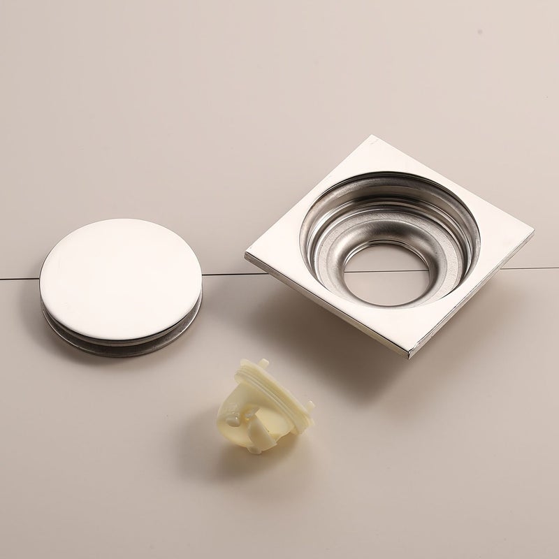 مربع فضي 10×10 لتصريف أرضية الحمام، مخصص للتركيب المتساطح مع سطح البلاط. - Image 3