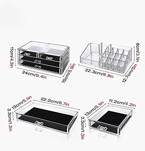 Dealzone 4 - Drawer & 16 - Compartment Plastic Cosmetic Makeup Jewellery Storage Box Lipstick Holder Stand more tools - Image 5