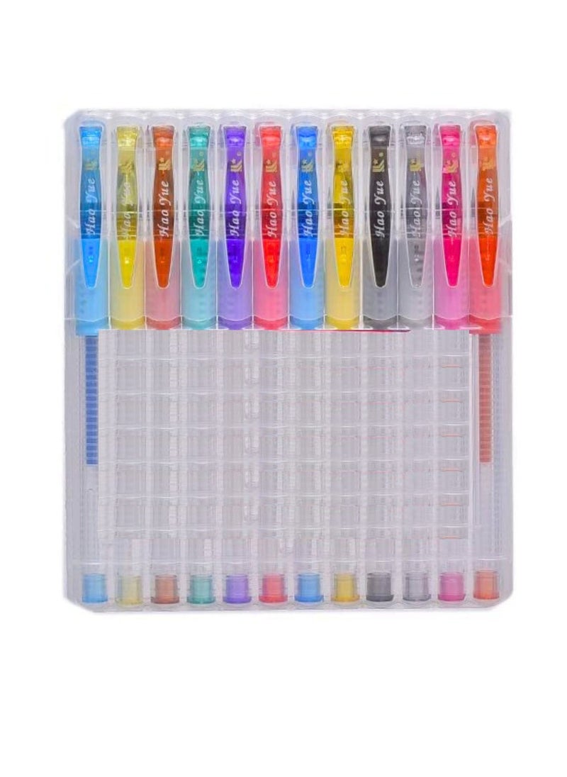 Generic Glitter Colour Gel Pen Fruits Sinks Glitter Colour Gel Pen 12 colours  - Image 1