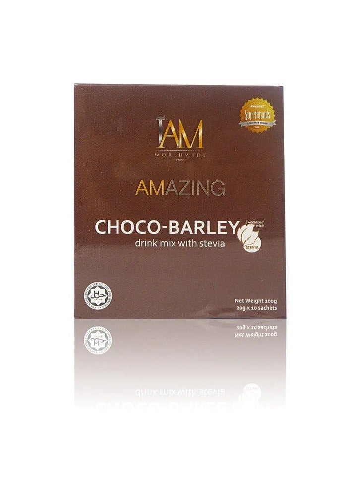 IAM Amazing Choco Barley Drink Mix with Stevia, Enriched with Fiber and Protein, Maintain Body Strength, Immunity Boost, Energy Enhancement, Antioxidant Power and Rejuvenating Effects, 200g. - Image 1