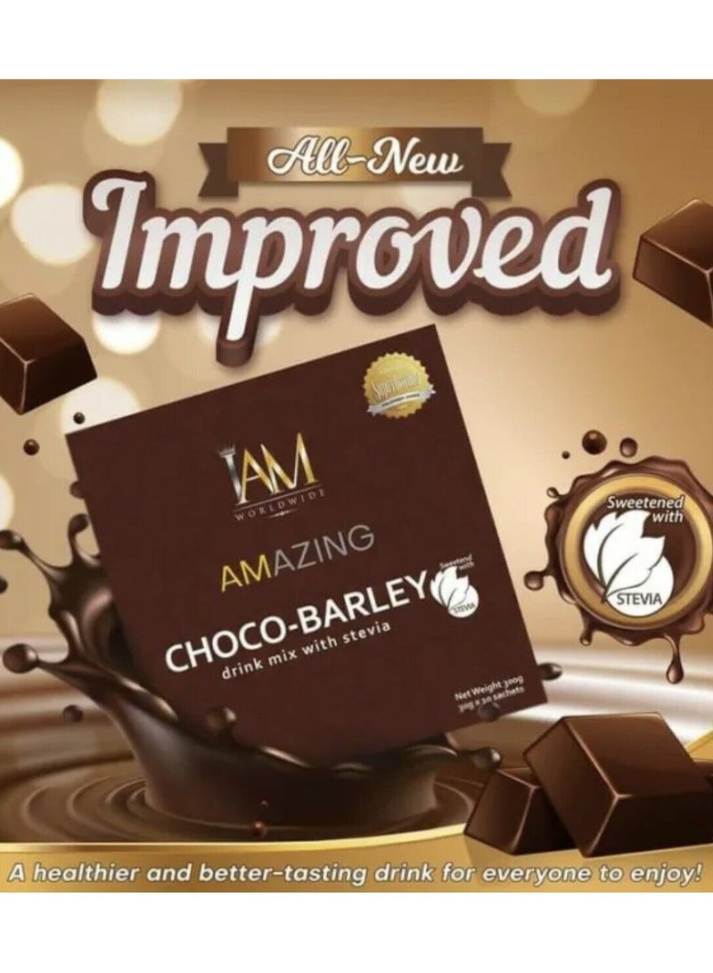 IAM Amazing Choco Barley Drink Mix with Stevia, Enriched with Fiber and Protein, Maintain Body Strength, Immunity Boost, Energy Enhancement, Antioxidant Power and Rejuvenating Effects, 200g. - Image 2