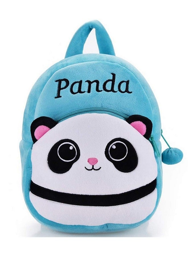 DZert حقيبة مدرسية للأطفال DZert حقائب ظهر ناعمة من الفرو كرتونية/ولد/بنت/طفل/(2-5 سنوات) (باندا زرقاء وهاي جيرل) - Image 3