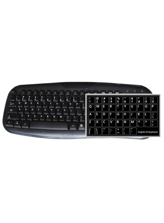 4Keyboard ENGLISH US NON-TRANSPARENT STICKER ON BLACK BACKGROUND - Image 4